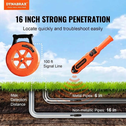 100ft Underground Pipe Locator & Clog Finder