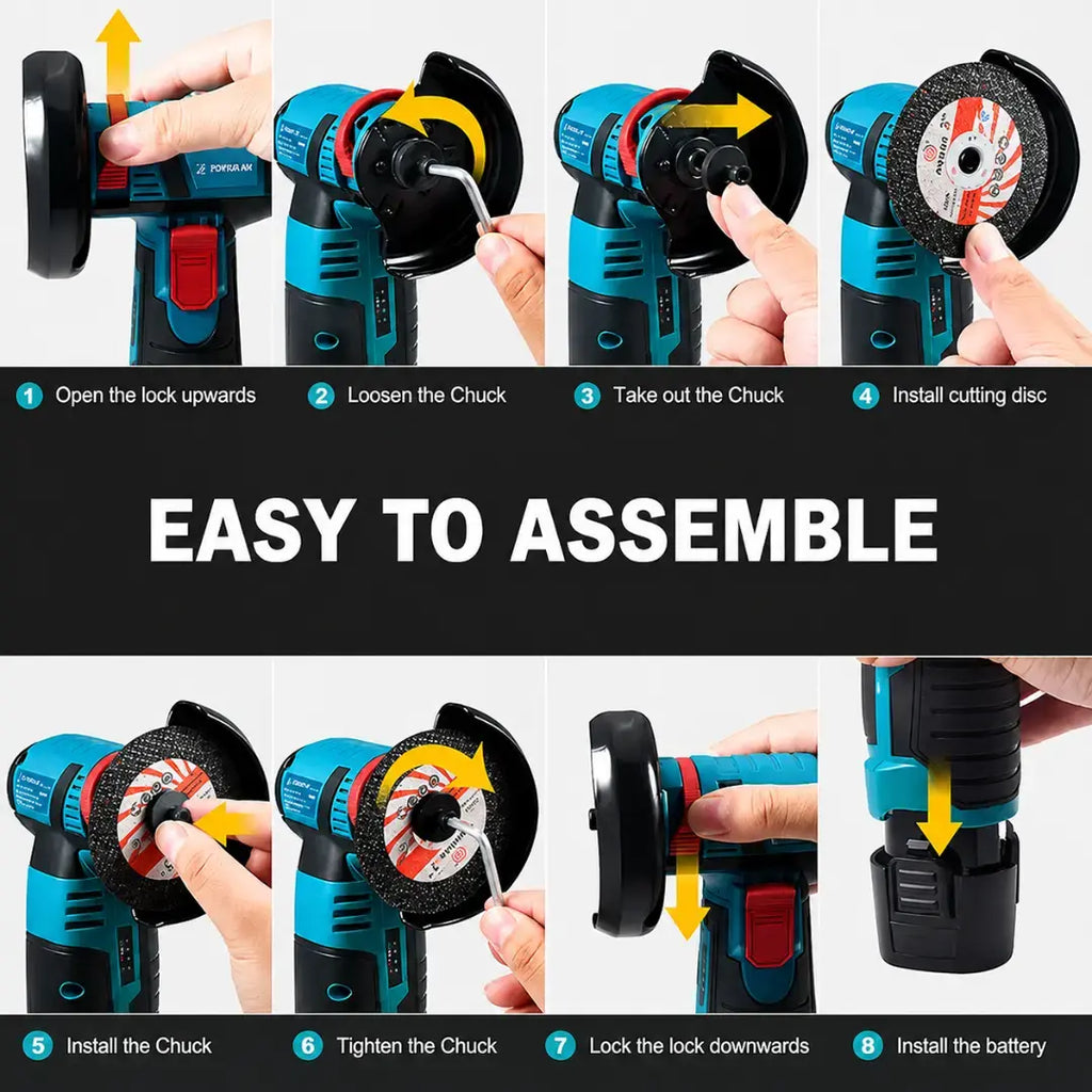 Dynabrax PRO Grinder Electric Multi-Sander for Metal, Wood, Tile + Battery + Charger included
