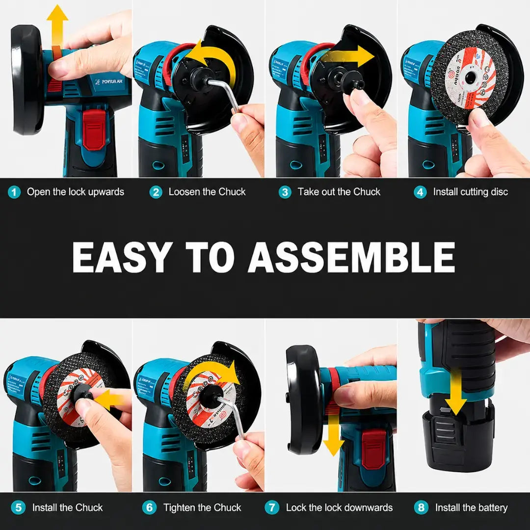 Dynabrax PRO Grinder Electric Multi-Sander for Metal, Wood, Tile + Battery + Charger included