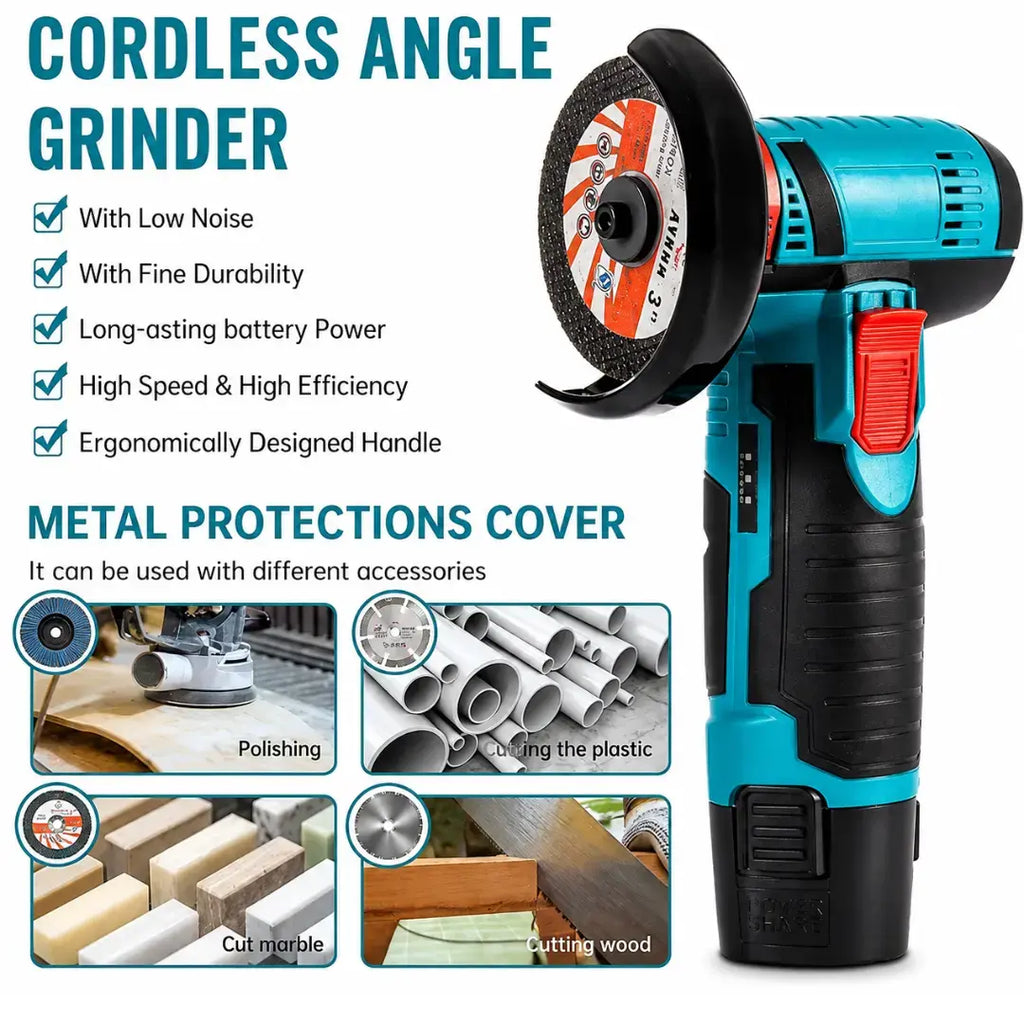 Dynabrax PRO Grinder Electric Multi-Sander for Metal, Wood, Tile + Battery + Charger included