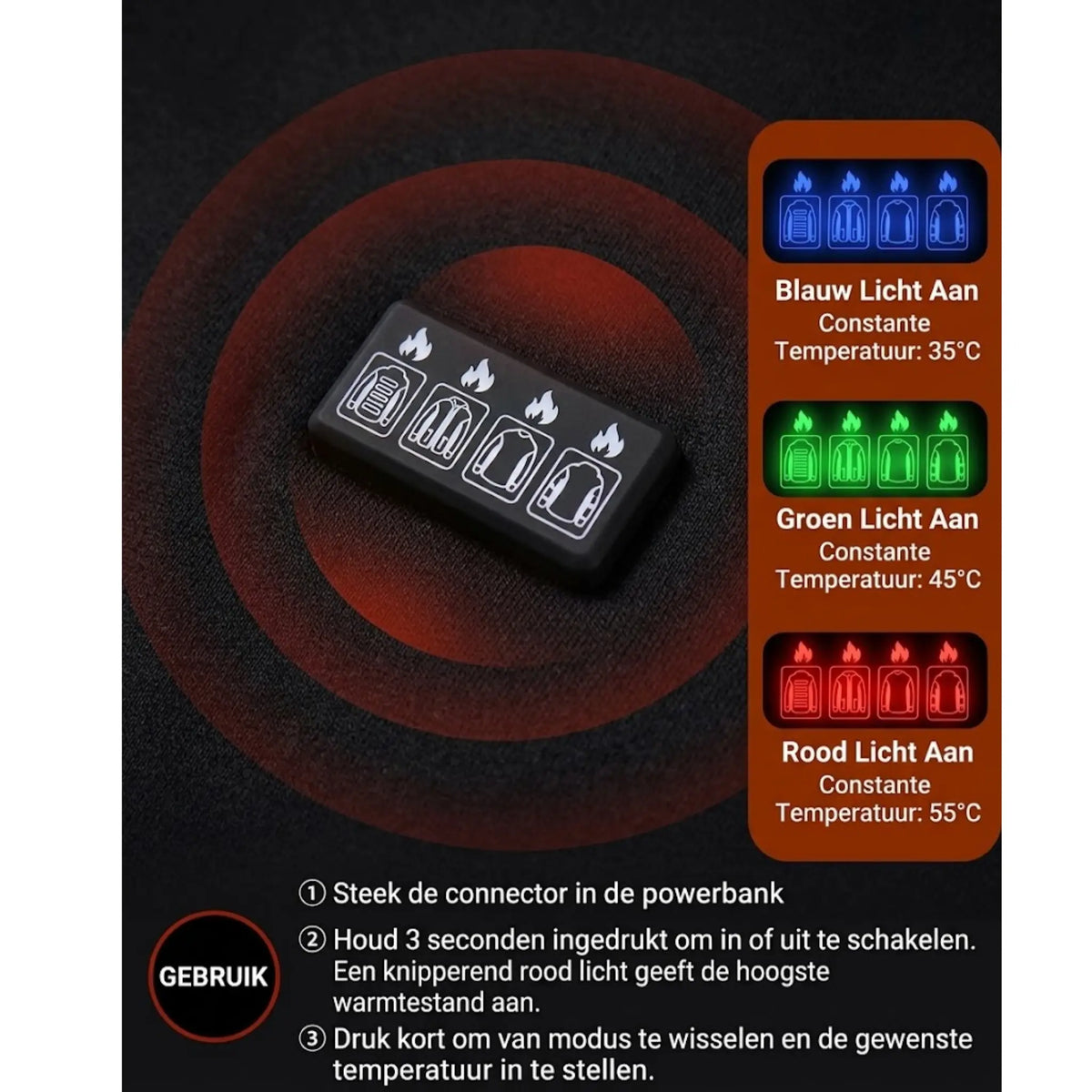 DYNABRAX Elektrisch Verwarmde Jas voor Heren – Waterdicht, met Afneembare Capuchon & 17 Verwarmingszones
