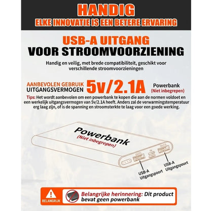 DYNABRAX Elektrisch Verwarmde Jas voor Heren – Waterdicht, met Afneembare Capuchon & 17 Verwarmingszones